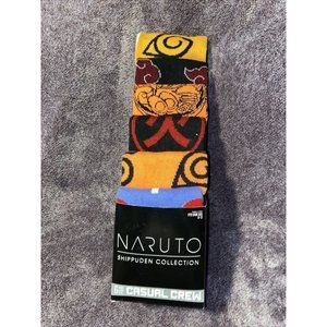 Naruto Shippuden Collection Socks  6 Pair CREW SOCKS SIZE 8-12 Bioworld Mens